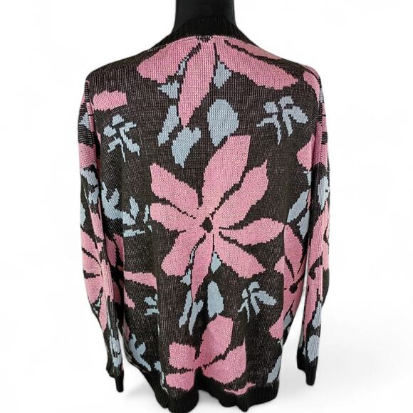 UNBRANDED Women's Warm Winter Sweater 2X Floral Acrylic Cozy Floral Festive - Picture 3 of 3